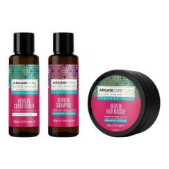 Arganicare Set: Keratin Hair Conditioner Moisturizing & Strengthening, 100 ml + Keratin Hair Shampoo Repairing & Moisturizing, 1