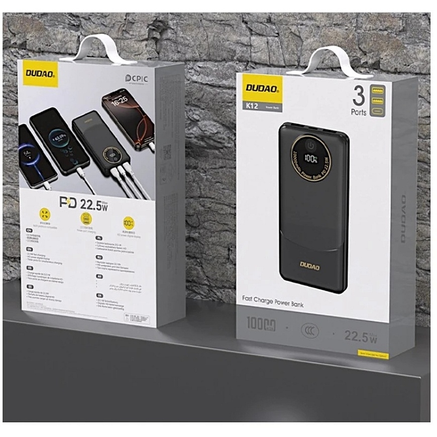 Dudao K12 Power Bank 22.5W 10000mAh Black – 2