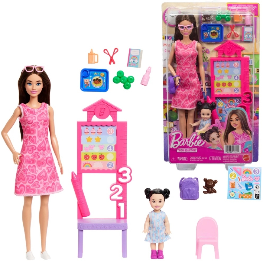 Mattel Doll Barbie Career Kindergarten Teacher Student + Accessories
