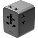 Energea TravelWorld Mini GaN 45W PD wall charger, 3x USB-C / 2x USB-A, Gunmetal color Energea TravelWorld Mini GaN 45W PD wall charger, 3x USB-C / 2x USB-A, Gunmetal color