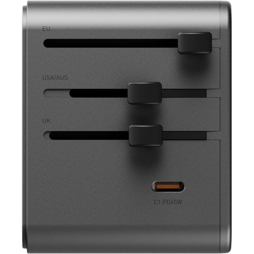 Сетевое зарядное устройство Energea TravelWorld Mini GaN 45W PD, 3x USB-C / 2x USB-A, цвет: графит – 4