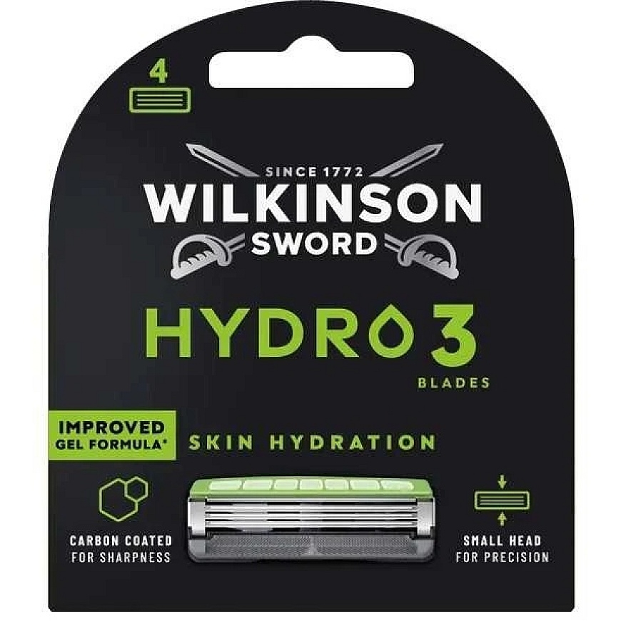Wilkinson Sword Wilkinson Hydro 3 Skin Hydration skustuvo galvutė su 3 ašmenimis, 4 vnt.