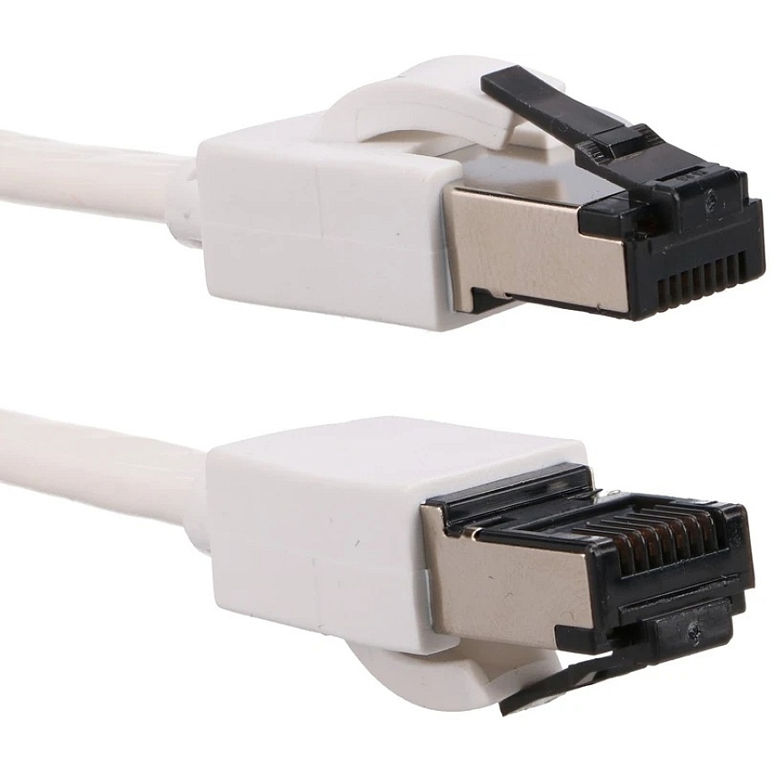 Extralink Cat.8 U/FTP 20m 40G White, LAN patch cable, flat, twisted pair copper network cable – 4