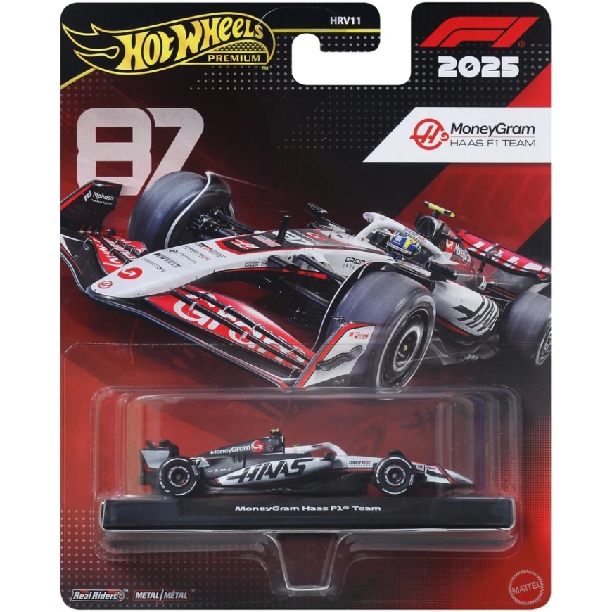 Mattel HOT WHEELS PREMIUM F1 Haas Oliver Bearman bolidas 87 (JKD90)