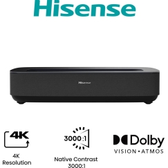 Hisense PL1SE projektoritelevisio Lähietäisyysprojektori 2100 ANSI lumenia UHD 4K (3840x2160) Musta, Tummanharmaa
