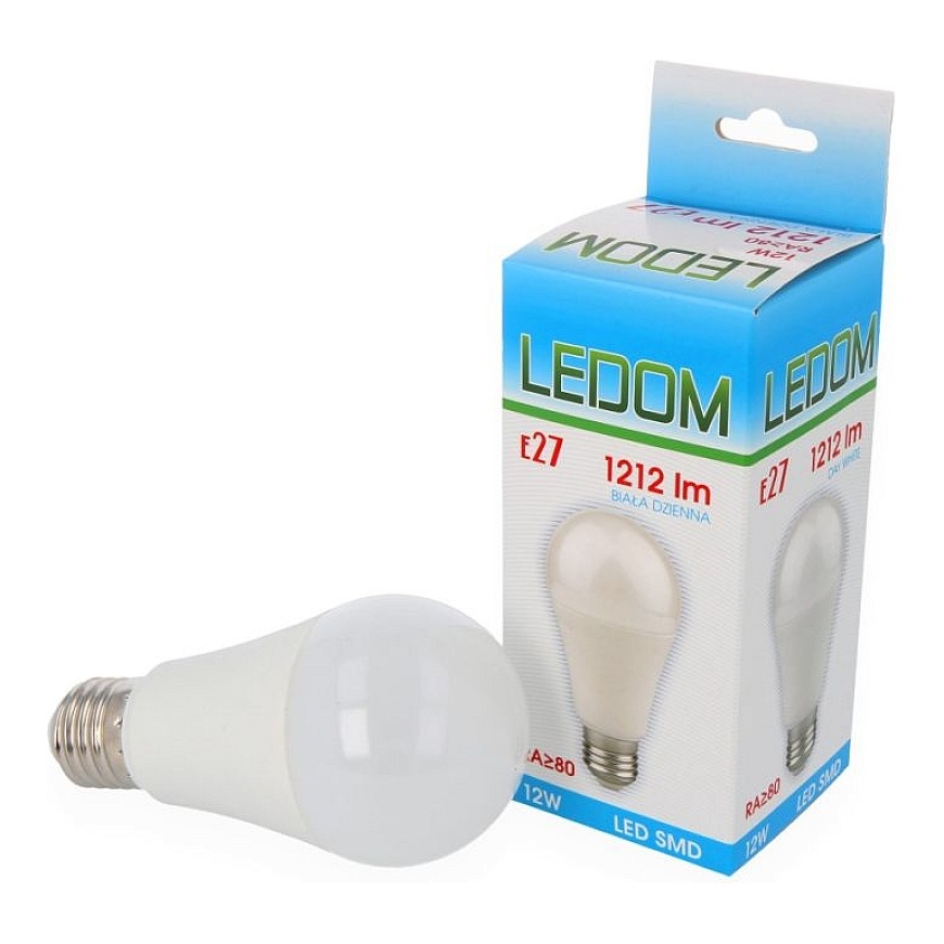 LED spuldze E27 230 V 12 W A60 1212 lm neitrāli balta 4000K