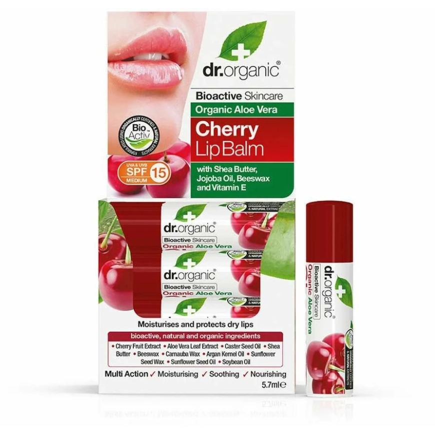 Dr. Organic Aloe Vera Lip Balm Cherry 5.7 g – 2