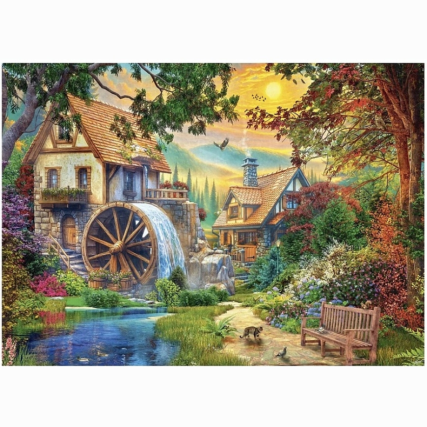 Dinosaur Puzzle 3000 Pcs: Picturesque Mill – 3