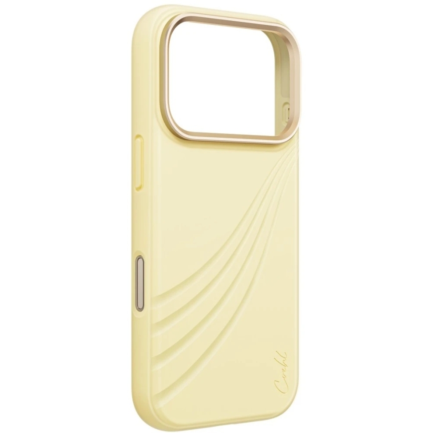 Dėklas UNIQ Coehl Serina, skirtas iPhone 18 Pro / 17 Pro, su magnetiniu įkrovimu, geltonas – 3