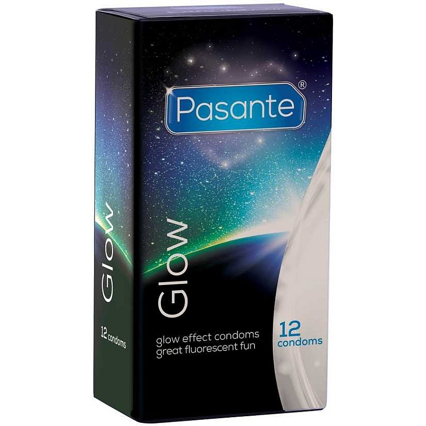 Pasante Healthcare „Pasante Glow“ prezervatīvi, 12 gab.