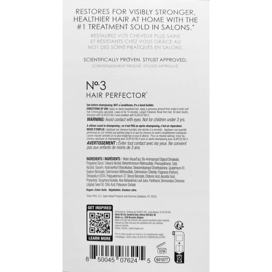 Olaplex No.3 Hair Perfector Hair Cream, Restorative and Strengthening, 20 ml – 2