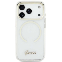 „Guess IML Script Metal MagSafe“ dėklas, skirtas „iPhone Air“ – skaidrus