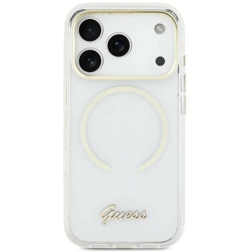 "Guess IML Script Metal MagSafe" case for "iPhone Air" – clear