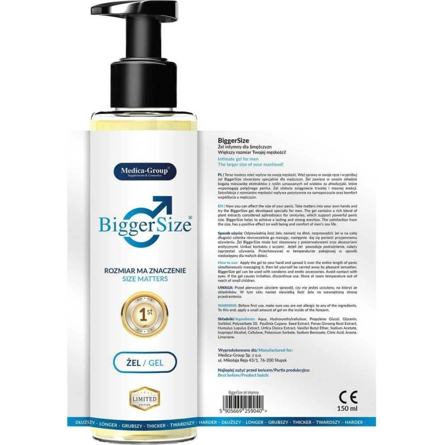 Medica MEDICA-GROUP_Bigger Size intymus gelis vyrams skirtas varpos didinimui 150ml – 4
