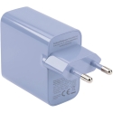 Forever Vibe-TC45AC GaN PD QC lādētājs 1x USB-C 1x USB 45W debeszils