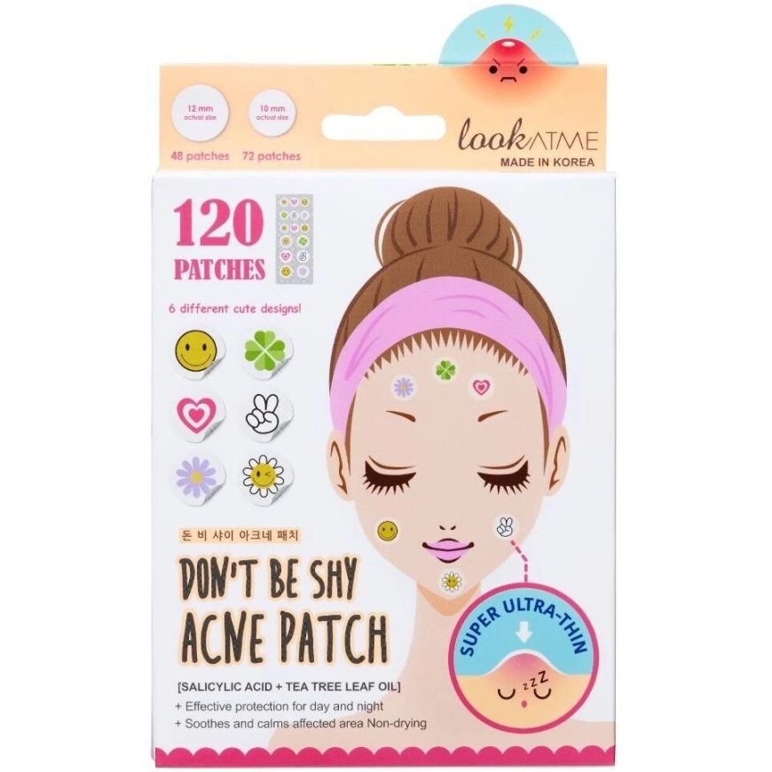 Look At Me Don't Be Shy Acne Spot Treatment Patches for Face, 120 pcs. – 2