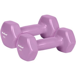 HEKSAGONI 2x2kg vinüülist malmist hantlid, REBEL ACTIVE