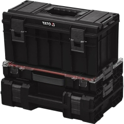 Yato 3-osaline süsteemikarpide komplekt, professionaalne tööriistadehoid, töökoja korraldaja, kaasaskantav tööriistakast, tugev 