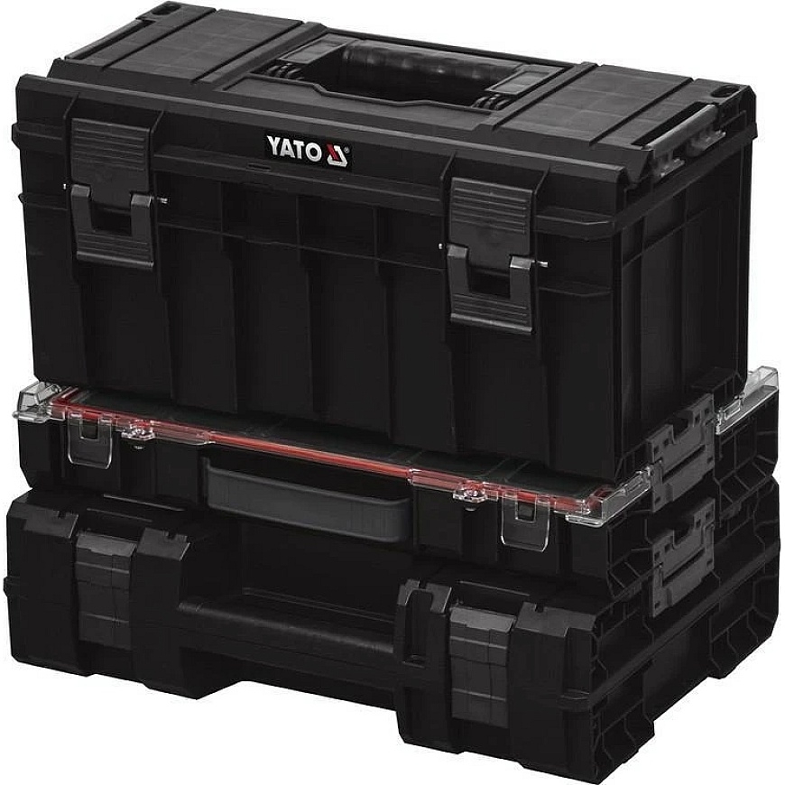 Yato 3-piece system box set, professional tool storage, workshop organizer, portable toolbox, sturdy tool storage