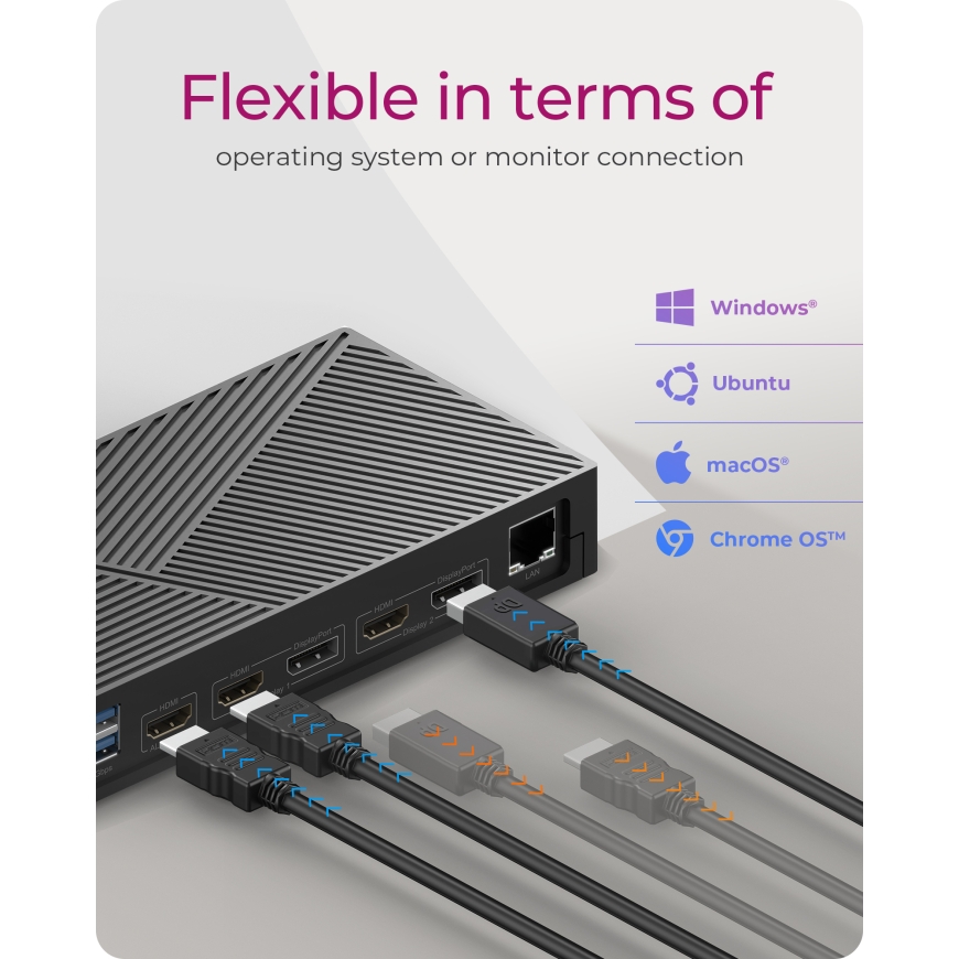ICY BOX IB-DK2246AC Vielinis USB 3.2 Gen 2 (3.1 Gen 2) Type-A Juoda – 2