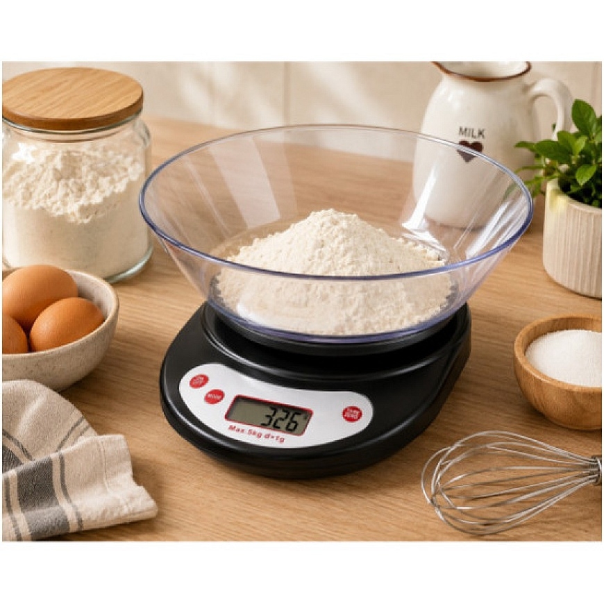 Kitchen scale, Max measuring weight-5kg, LCD display, Black, 55R – 2