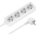 Rebel White Extension Cord 4 Sockets 2m German Type without Switch (3x1.5mm) Rebel White Extension Cord 4 Sockets 2m German Type without Switch (3x1.5mm)