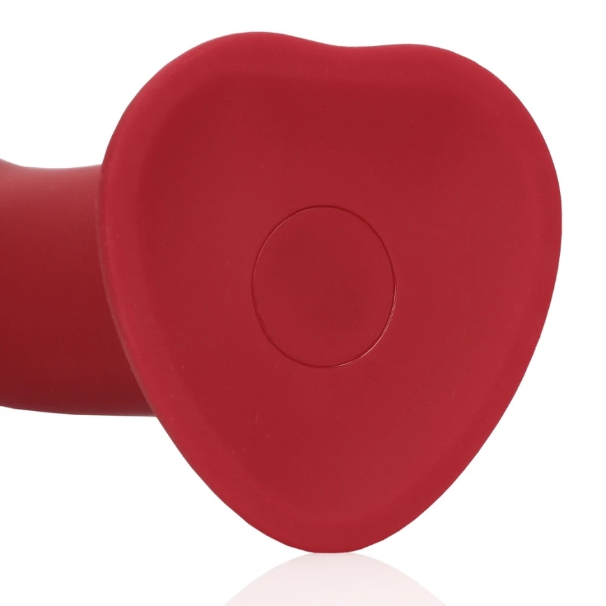 Loveline By Shots Nefalinis vibruojantis dildo – didelis – aviečių raudona – 5