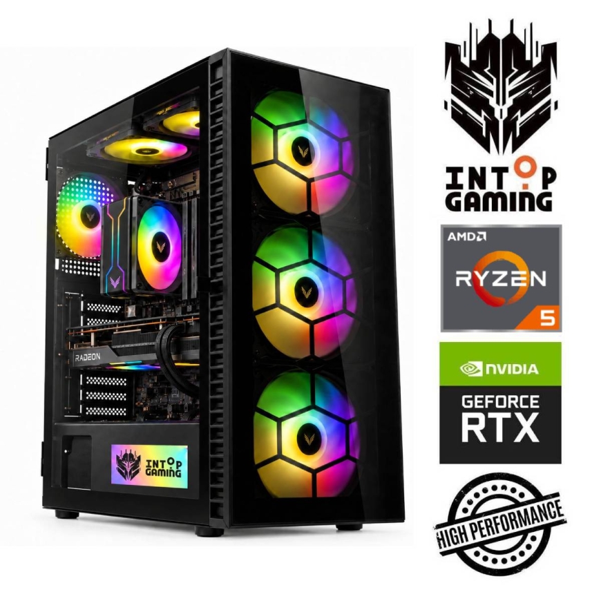 INTOP Ryzen 5 7500X3D 16GB DDR5 1TB SSD M.2 NVME+2TB RTX5060 8GB no-OS