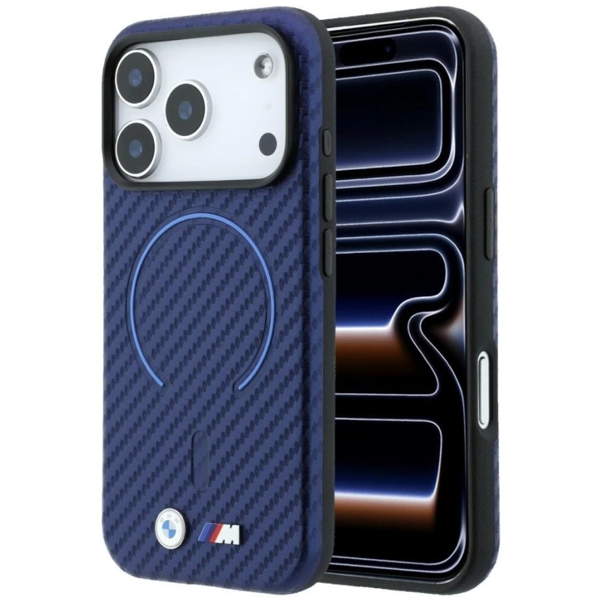 Чехол BMW M Carbon Printed Ring MagSafe для iPhone 18 Pro / 17 Pro, темно-синий – 2