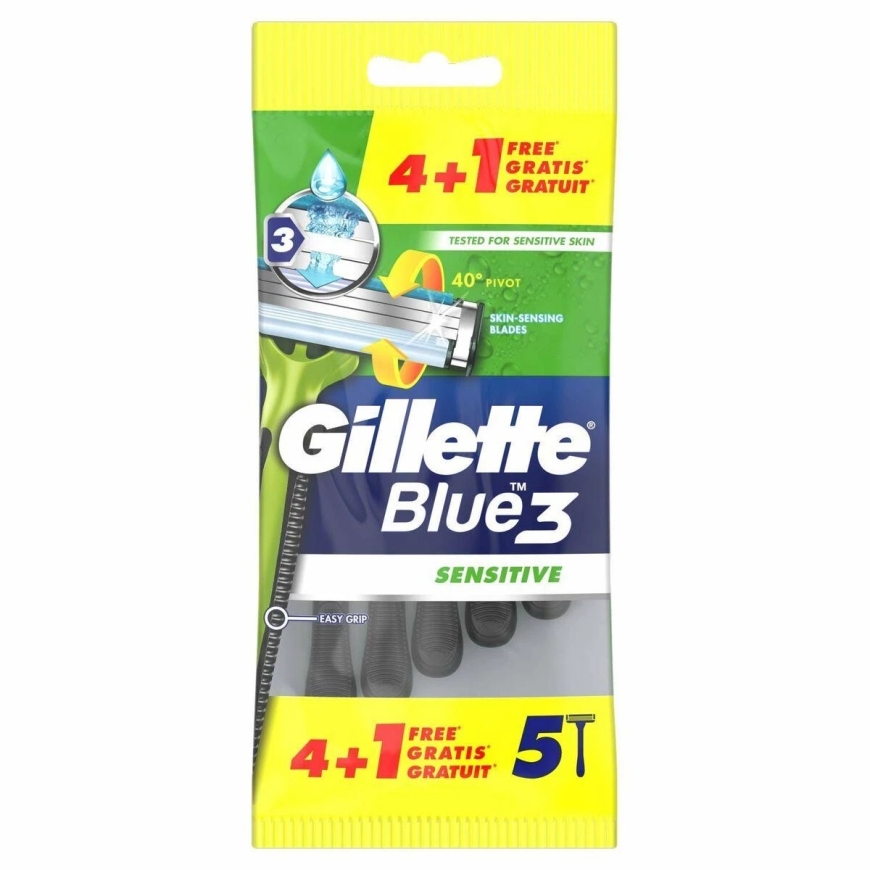 "Gillette Sininen 3 Sensitive" kertakäyttöhöylän terät" 5 kpl
