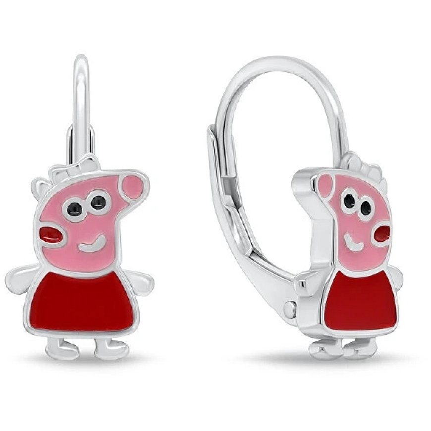 Brilio Silver Mergaičių sidabriniai auskarai Peppa Pig EA1269W