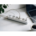 TRACER Grid 4S Mobile Ready pagarinātājs 1,5 m (4 kontaktligzdas, slēdzis, 1x USB A + 1x Type C, max. 20 W, balts un pelēks) TRACER Grid 4S Mobile Ready pagarinātājs 1,5 m (4 kontaktligzdas, slēdzis, 1x USB A + 1x Type C, max. 20 W, balts un pelēks)