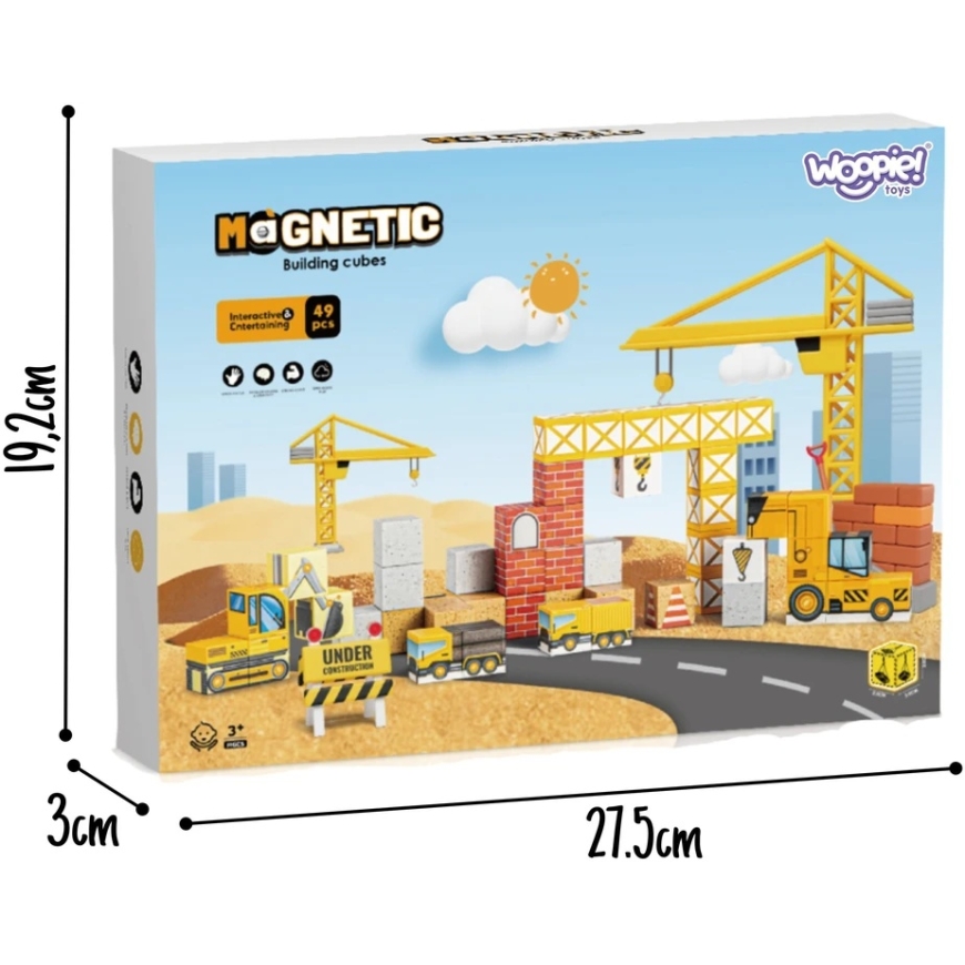 WOOPIE magnetilised ehituskuubikud Ehitusplats 49 tk. – 4