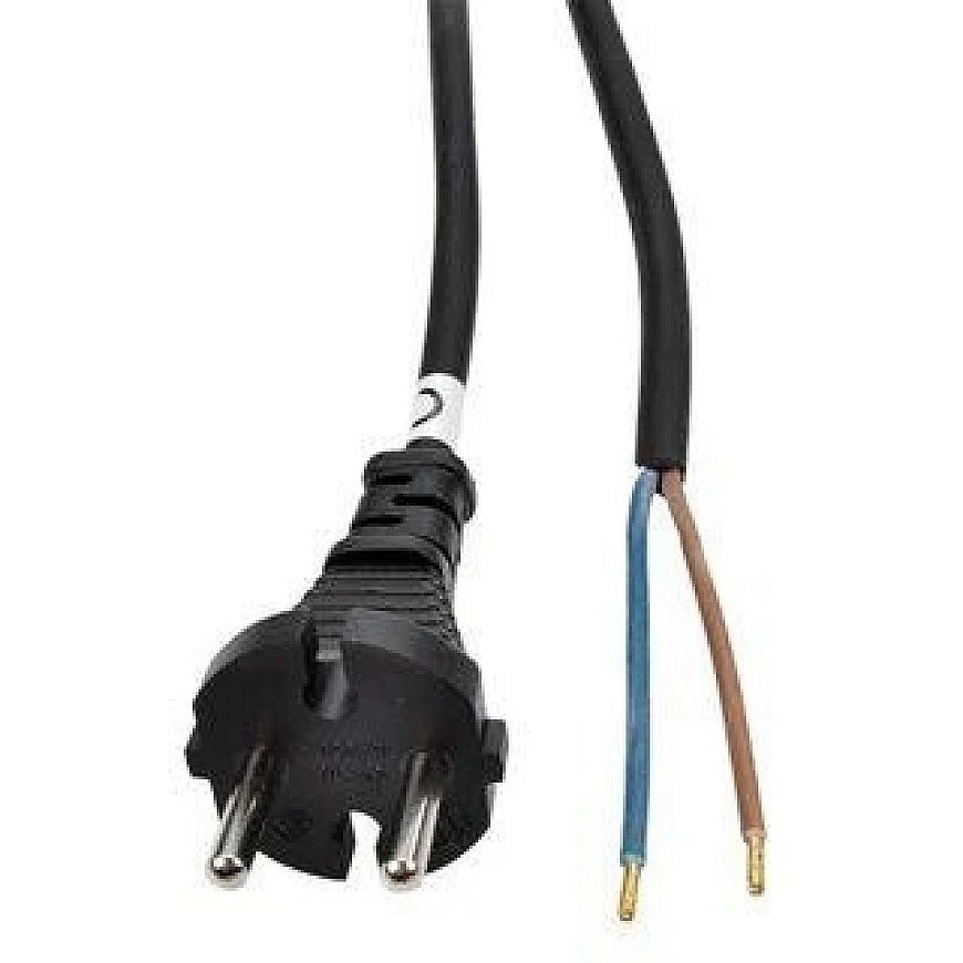 Гибкий кабель Solight, 2x 1mm2, резиновый, черный, 2,5м