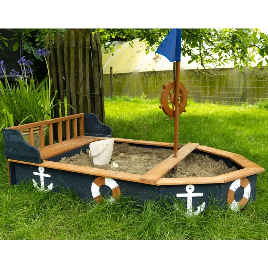 AXI Smilšu kaste Kuģis Doris ar glabāšanas vietu + vāks 153 cm – 4