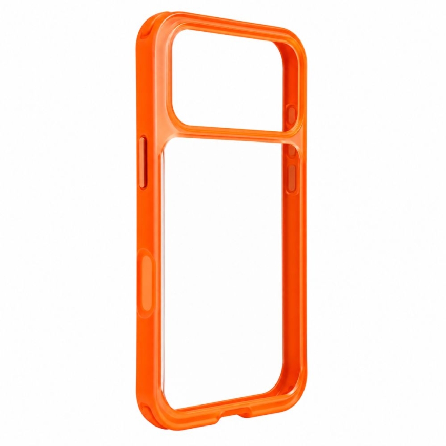 Apple iPhone 17 Pro LiveCase hibrīda apvalks stendam PC+TPU oranžs