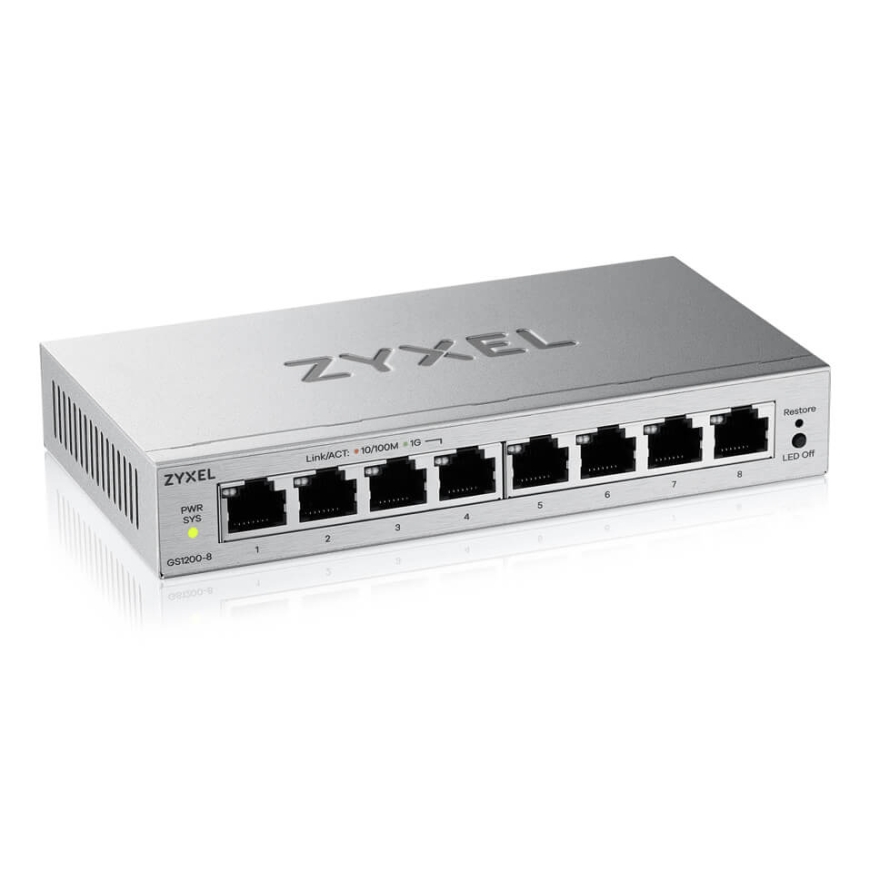 Zyxel GS1200-8V3 Managed L2 Gigabit Ethernet (10/100/1000) Desktop Grey – 2