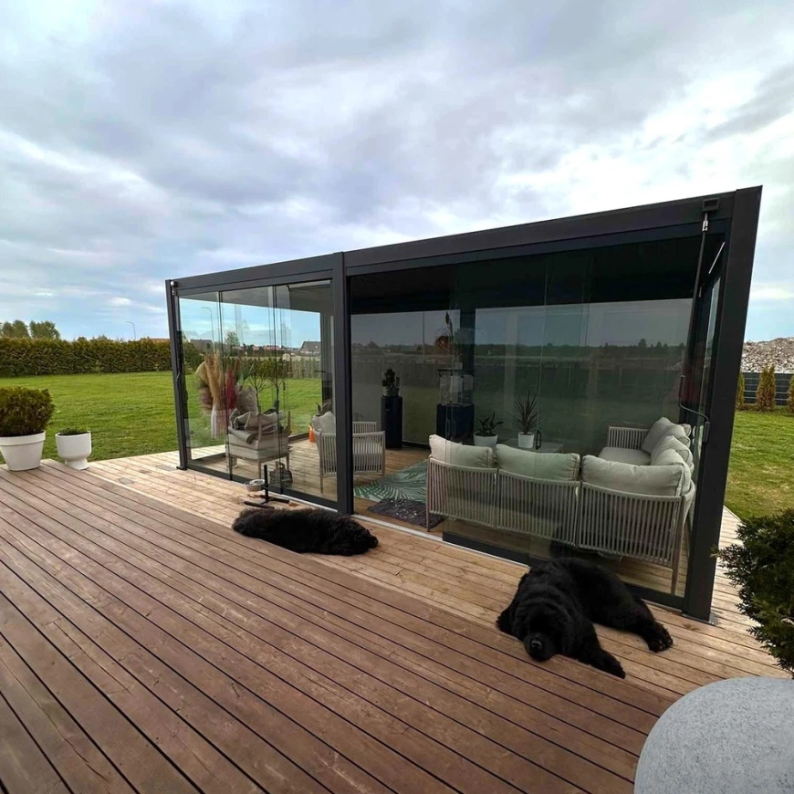 Home4You Mirador-111 4m Sliding Glass Doors for Gazebo – 2
