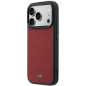 Mercedes Leather Mesh -kuori, jossa on Bow Line MagSafe iPhone 17 Pro Max punainen Mercedes Leather Mesh -kuori, jossa on Bow Line MagSafe iPhone 17 Pro Max punainen