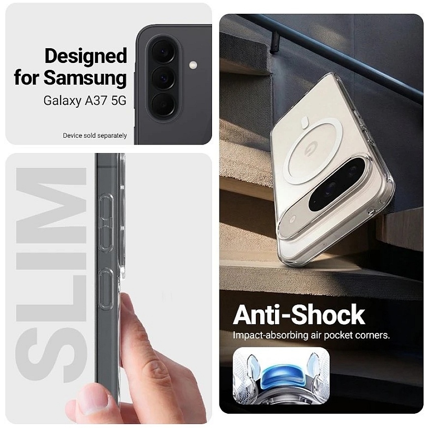 Crong Crong Hybrid Clear Magnetic - MagSafe vāks Samsung Galaxy A37 / A36 (caurspīdīgs) – 4