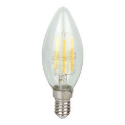 LED spuldze E14 4W 2700K 480lm 220-240V FILAMENT C35 SVECE LED līnija LITE