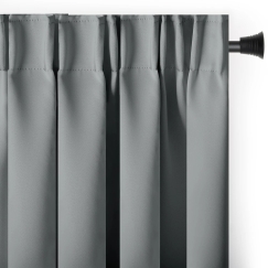 Samettiverho lenkeillä AmeliaHome 200 × 260 cm, harmaa