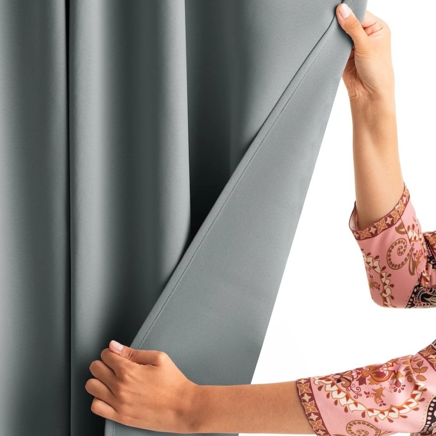 Velvet Curtain with Loops AmeliaHome 200 × 260 cm, Gray – 3