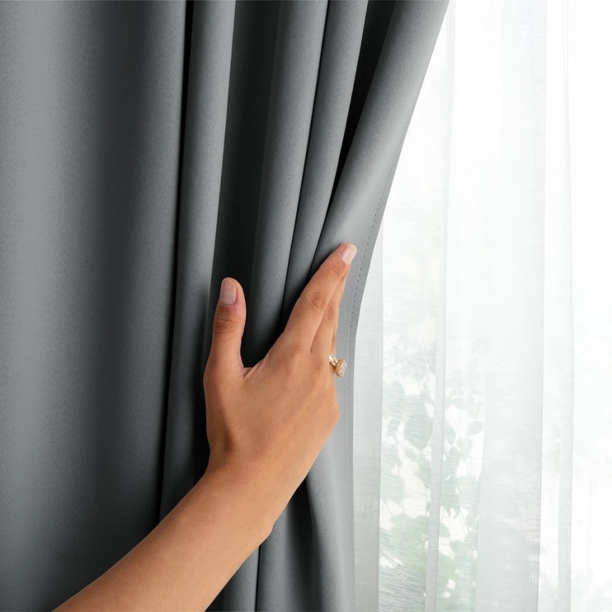 Samettiverho lenkeillä AmeliaHome 200 × 260 cm, harmaa – 4