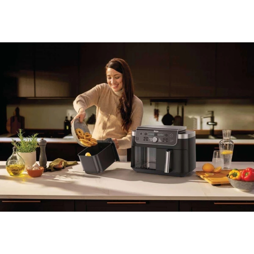 Ninja Dual Zone XL DZ950EU Hot Air Fryer, gray, 2470 W, 9.5 l + smart thermometer – 5