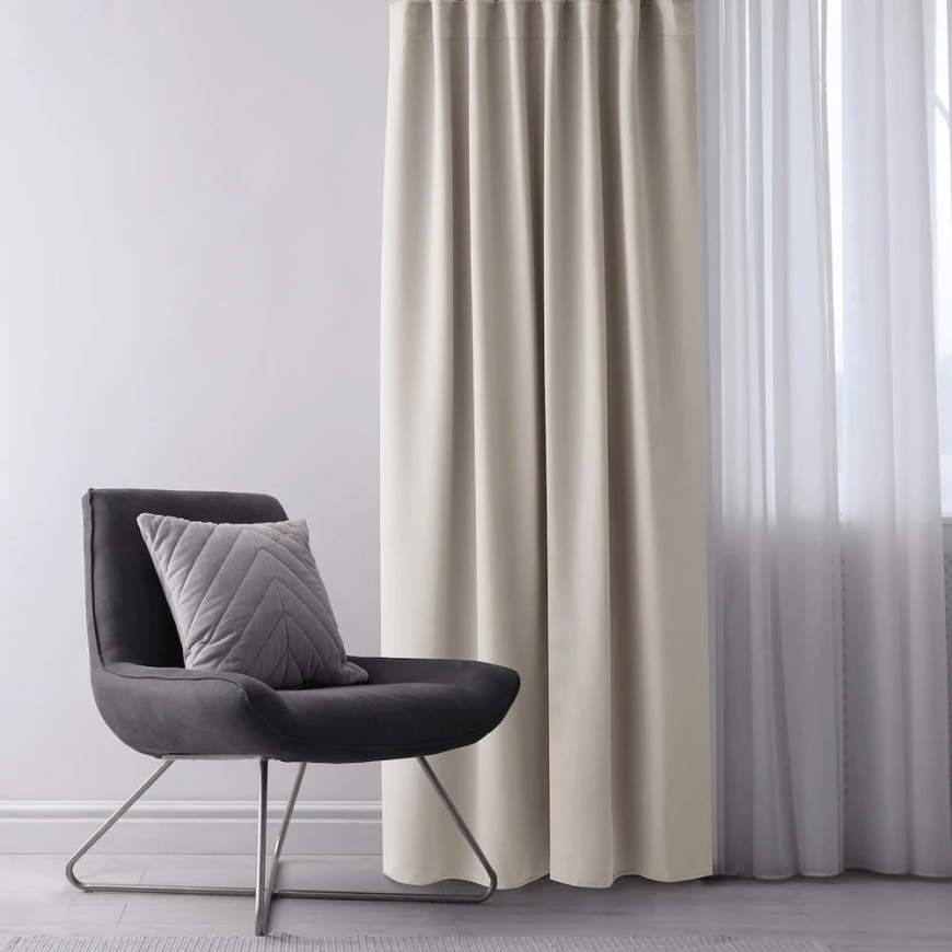 Beige Curtain with Loops AmeliaHome 200 × 280 cm – 3