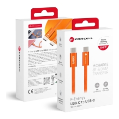 USB C - USB C -kaapeli Forcell F-Energy QC4.0 PD 5A 100W Cafule Väri 1,2 m ACYH23 oranssi