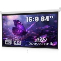 Spacetronik Käsin vedettävä projektioverkko 84" 16:9 valkoinen Spacetronik Käsin vedettävä projektioverkko 84" 16:9 valkoinen