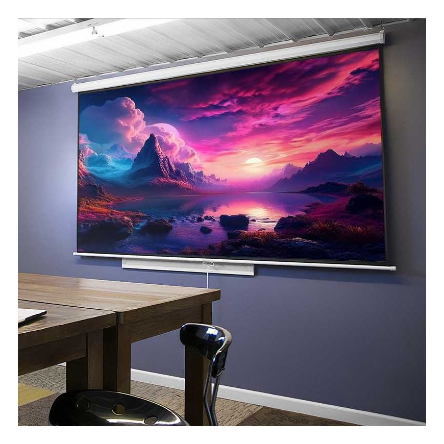 Spacetronik Käsin vedettävä projektioverkko 84" 16:9 valkoinen – 5