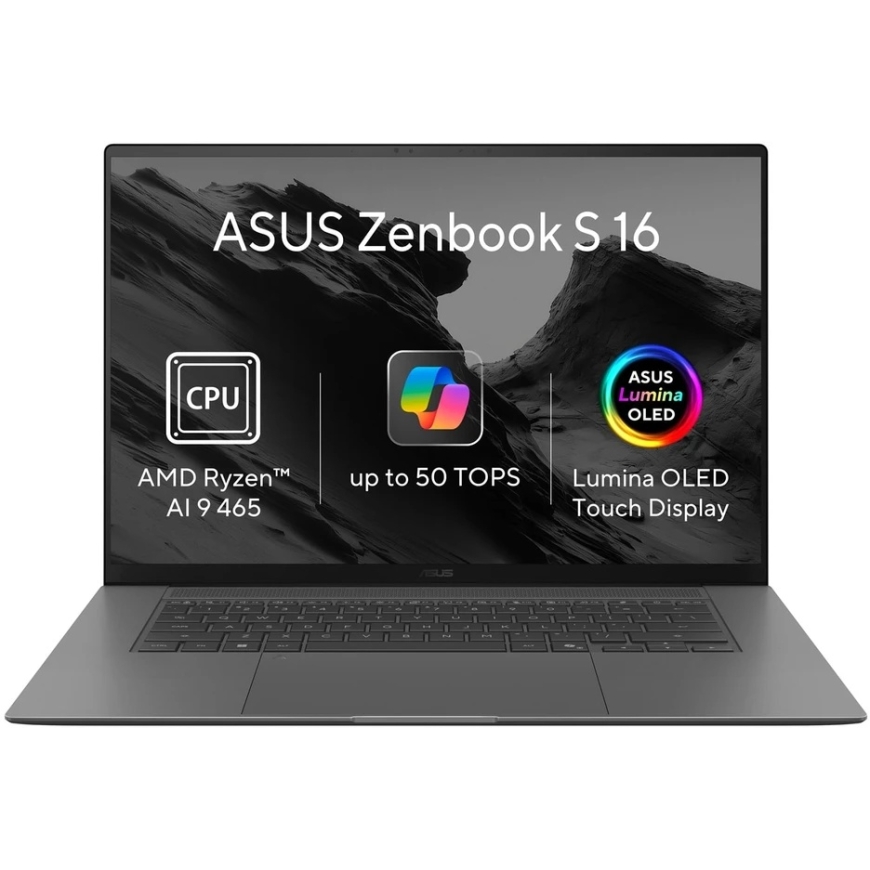 ASUS NTB Zenbook S 16 OLED (UM5606GA-OLED592XZ) Laptop, AI 9 465, 16" 3K, 32GB, 512GB SSD, Radeon, W11 Pro, Antrim Gray